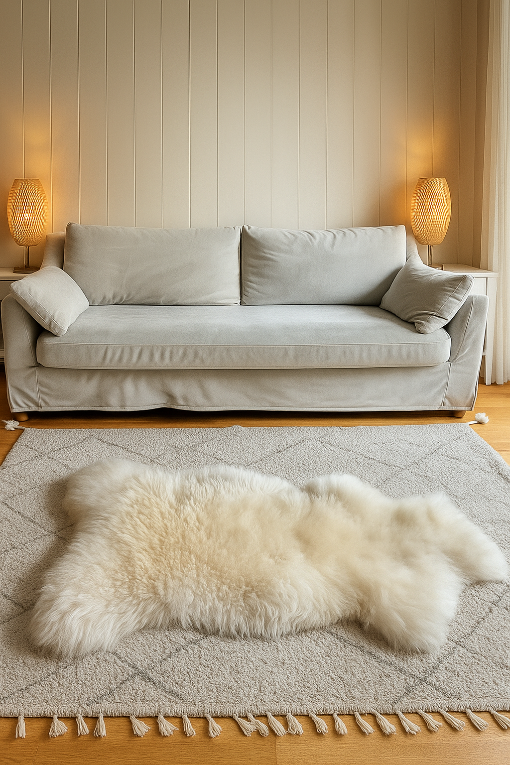 Premium Schaffell Lammfell – Creme